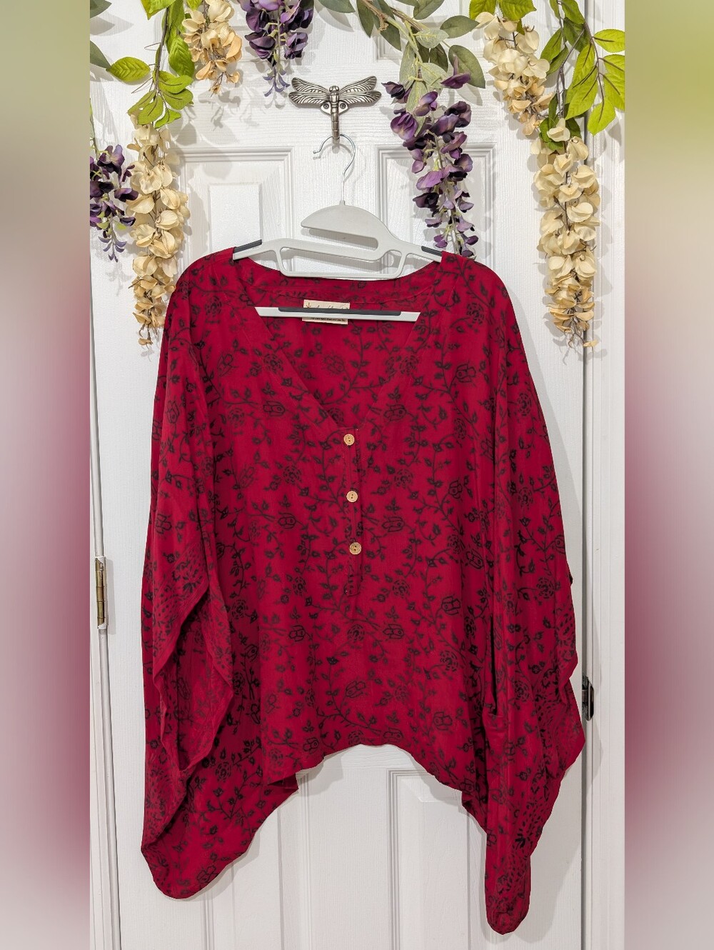 Kantha bae Stunning True Red And Black Blouse!